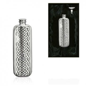 3oz Celtic Oblong Pewter Hip Flask Perfume Sample