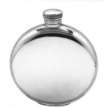 4.5oz Round English Pewter Hip Flask Perfume Sample