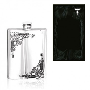 6oz Art English Pewter Hip Flask Perfume Sample