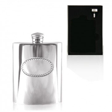 6oz Badge English Pewter Hip Flask Perfume Sample