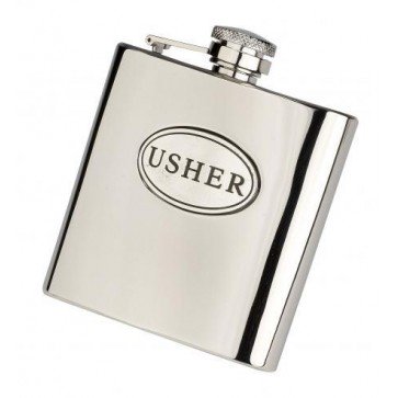 6oz 'Usher' Stainless Steel Hip Flask Perfume Sample