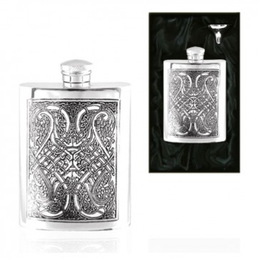 Celtic Front Piper Pewter Hip Flask Perfume Sample