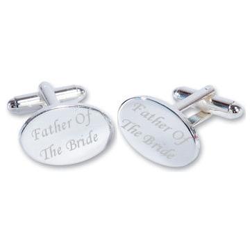 Father Of The Bride Wedding Silver Plated Oval Cufflinks High Quality Perfume Sample