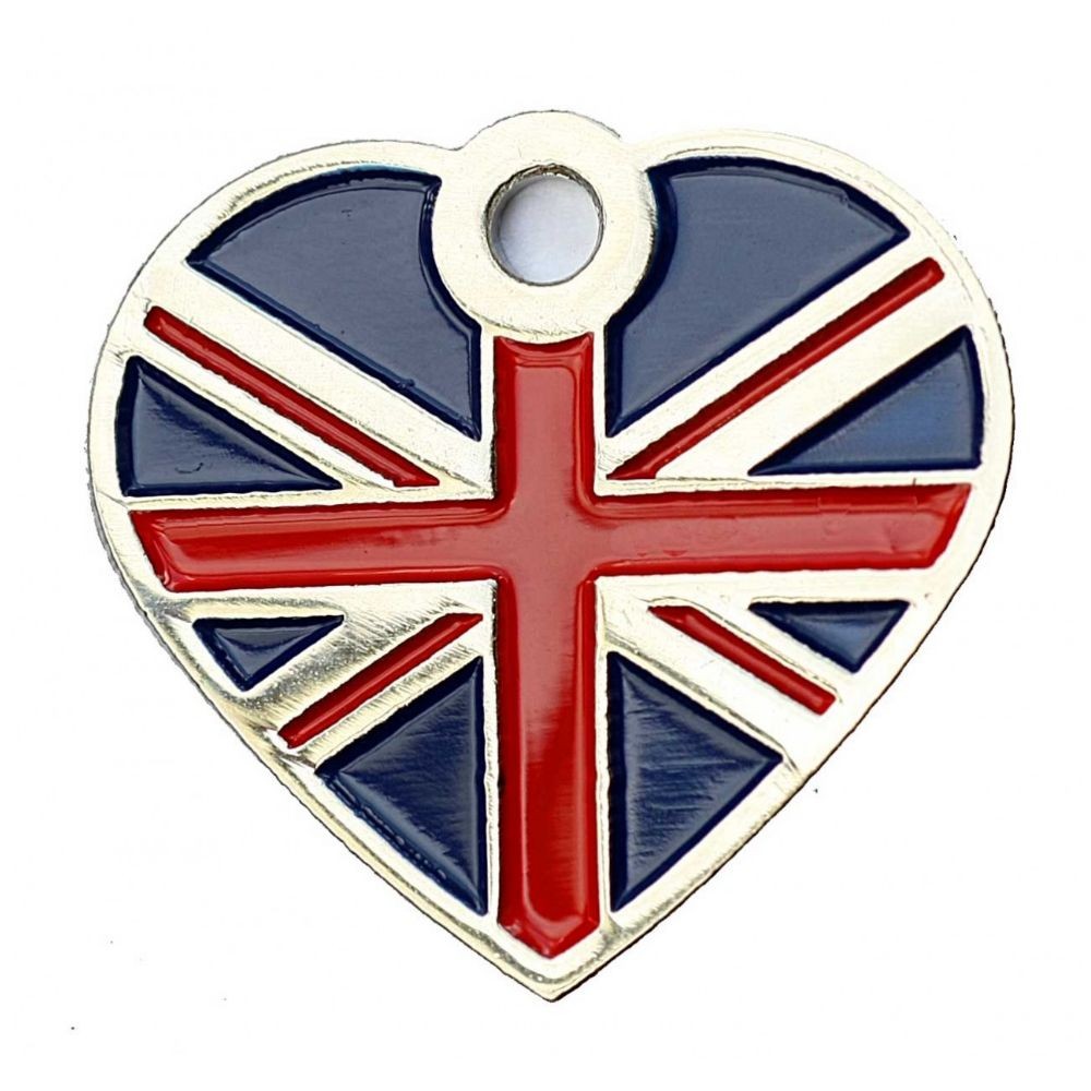 Heart Union Jack Pet Tag, Pets/Tags from Engraving by Design