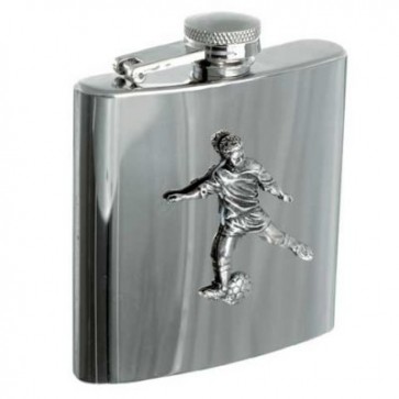 Personalised 6oz Football Stainless Steel Hip Flask Perfume Sample