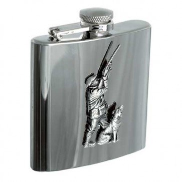 Personalised 6oz Hunter & Dog Stainless Steel Hip Flask Perfume Sample