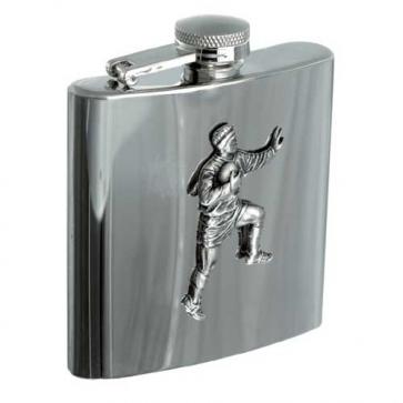 Personalised 6oz Rugby Player Stainless Steel Hip Flask Perfume Sample