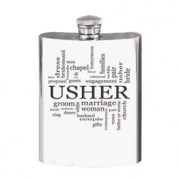 Personalised 6oz Wedding Usher Hip Flask With Engraving Free Perfume Sample