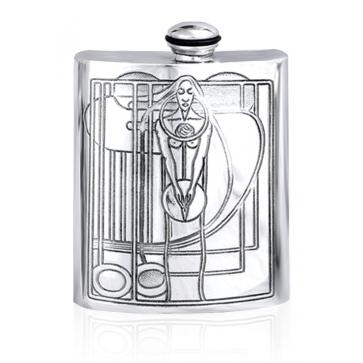 Personalised Charles Mackintosh 6oz English Pewter Hip Flask Perfume Sample