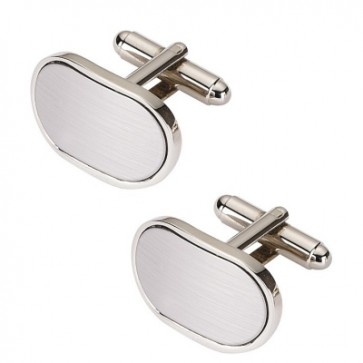 Personalised Curved Oblong Cufflinks Silver Perfume Sample
