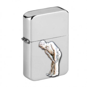 Personalised Golf Wind Proof Storm Petrol Lighter Engraved Free Perfume Sample