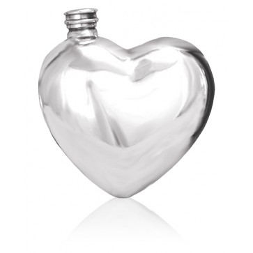 Personalised Heart  6oz English Pewter Hip Flask Perfume Sample