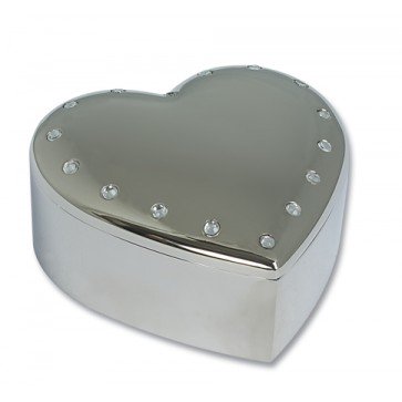 Personalised Heart Trinket Box With Crystals Silver Plated Perfume Sample