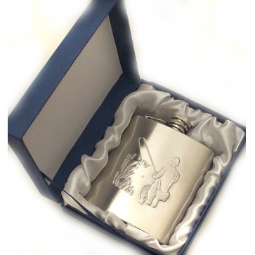 Personalised Hip Flask 6oz Fishing Perfume Sample