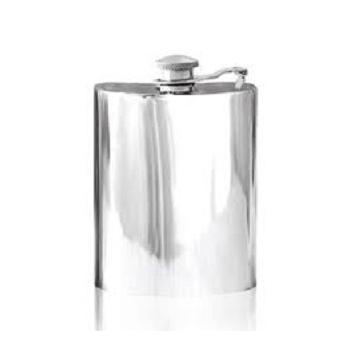 Personalised Hip Flask English Pewter Captive Lid SF503/502 Perfume Sample