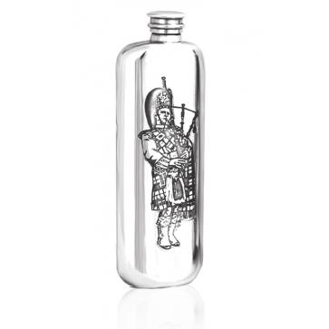 Personalised Scotland Scottish Piper 4oz Pewter Wedge Hip Flask Perfume Sample