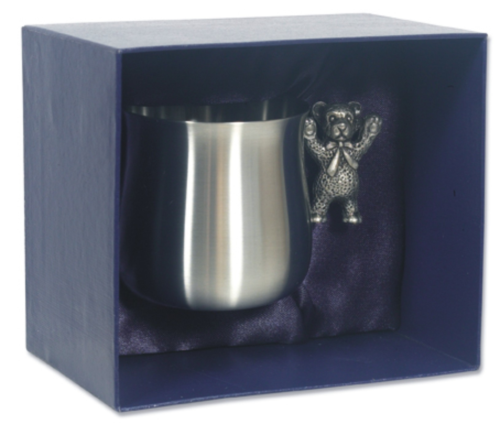 Pewter Childrens Teddy Bear Handle Cup