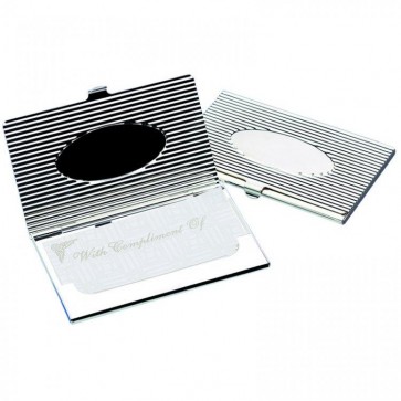 Silver 'Oval' Business Card Holder Perfume Sample