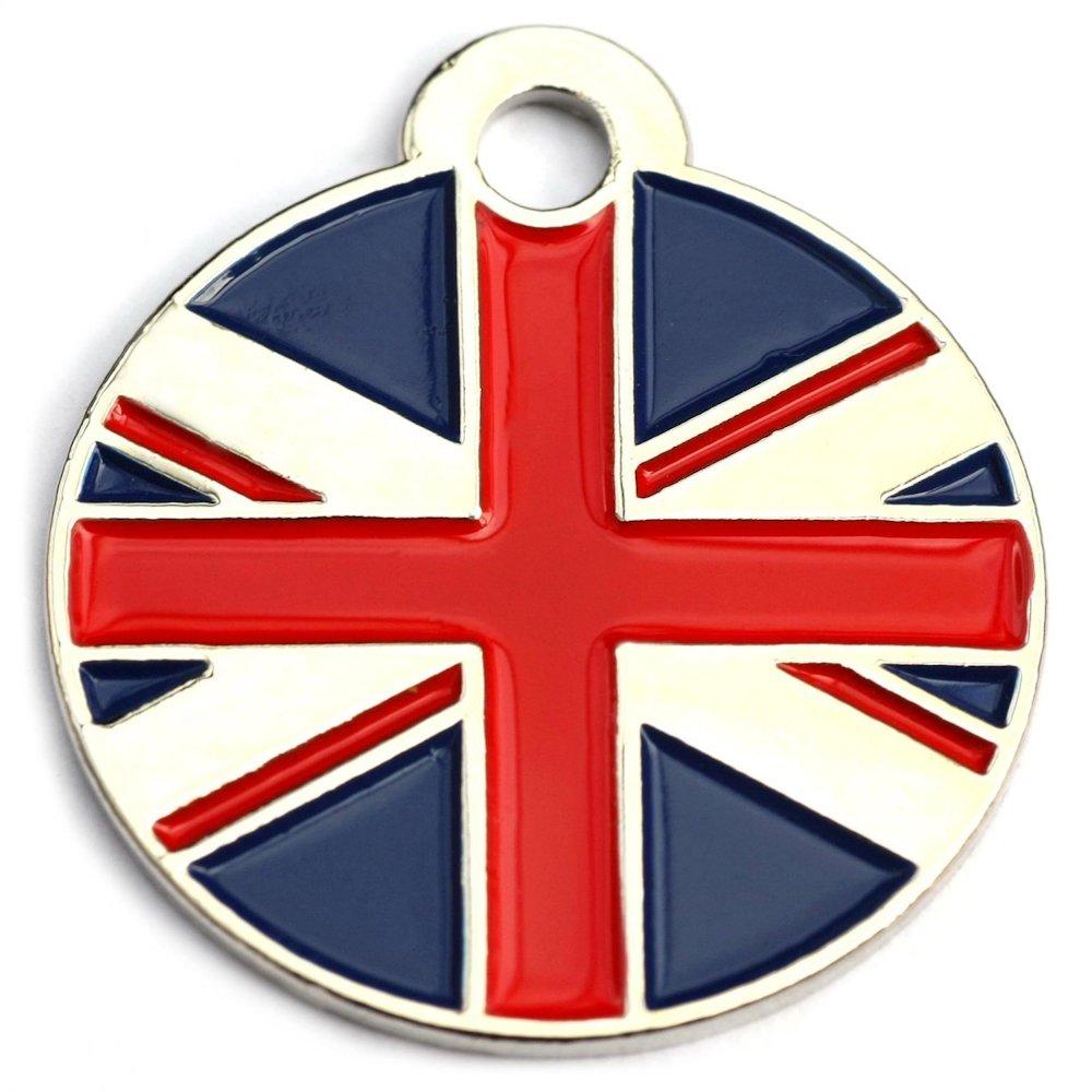 Union Jack Round Pet Tag, Pets/Tags from Engraving by Design