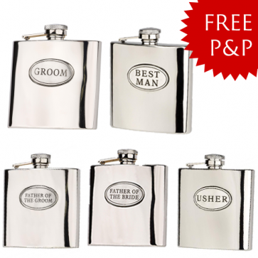 Wedding Package 4: Hip Flask Set- Father of the Bride/Groom, Usher, Groom, Best Man Perfume Sample
