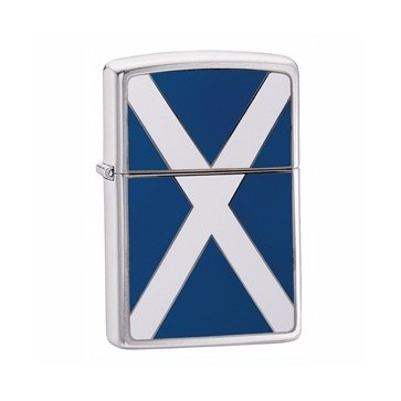 Zippo Brushed Chrome Scotland Flag Lighter Perfume Sample